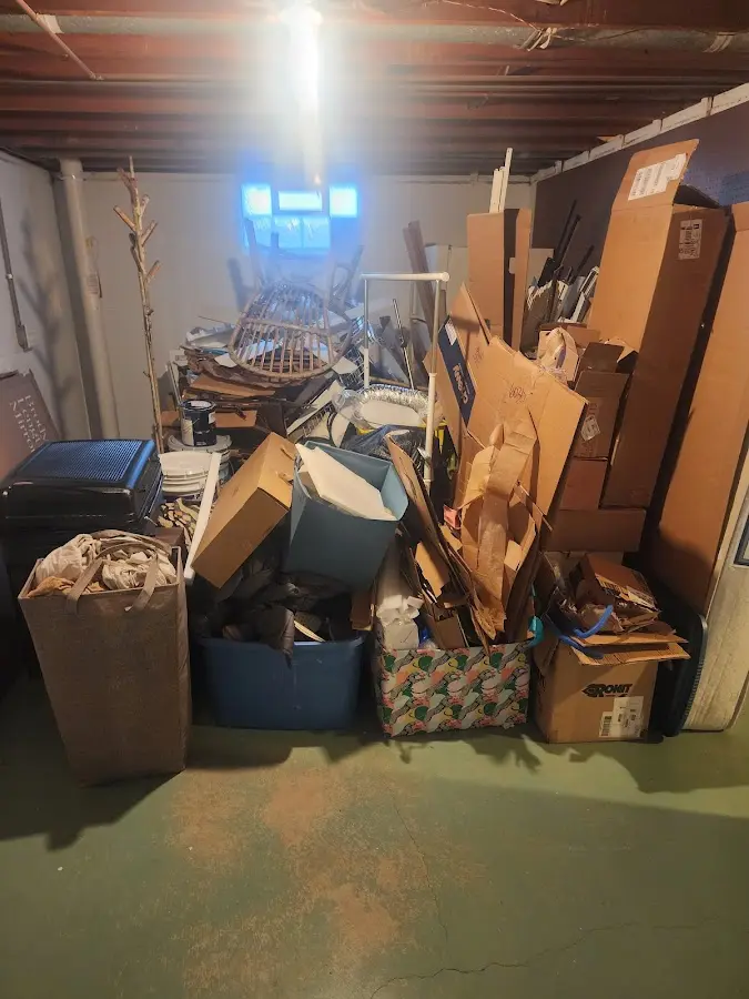 Roll-off dumpster container at job site for Yard Waste Dumpster Rental in North Haledon